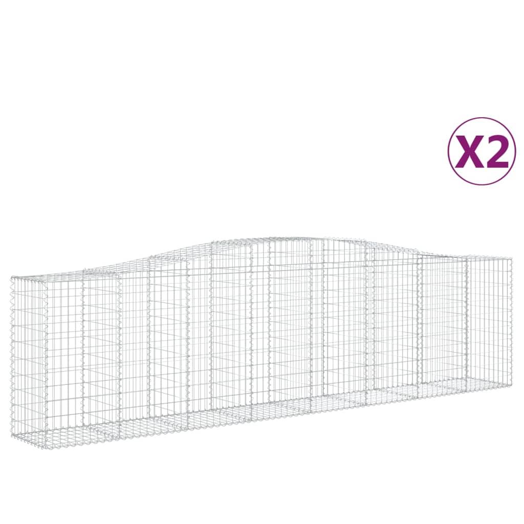 Arched Gabion Baskets 2 pcs 400x50x100/120 cm Galvanised Iron