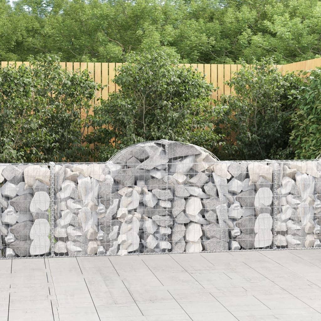 Arched Gabion Baskets 7 pcs 200x30x80/100 cm Galvanised Iron