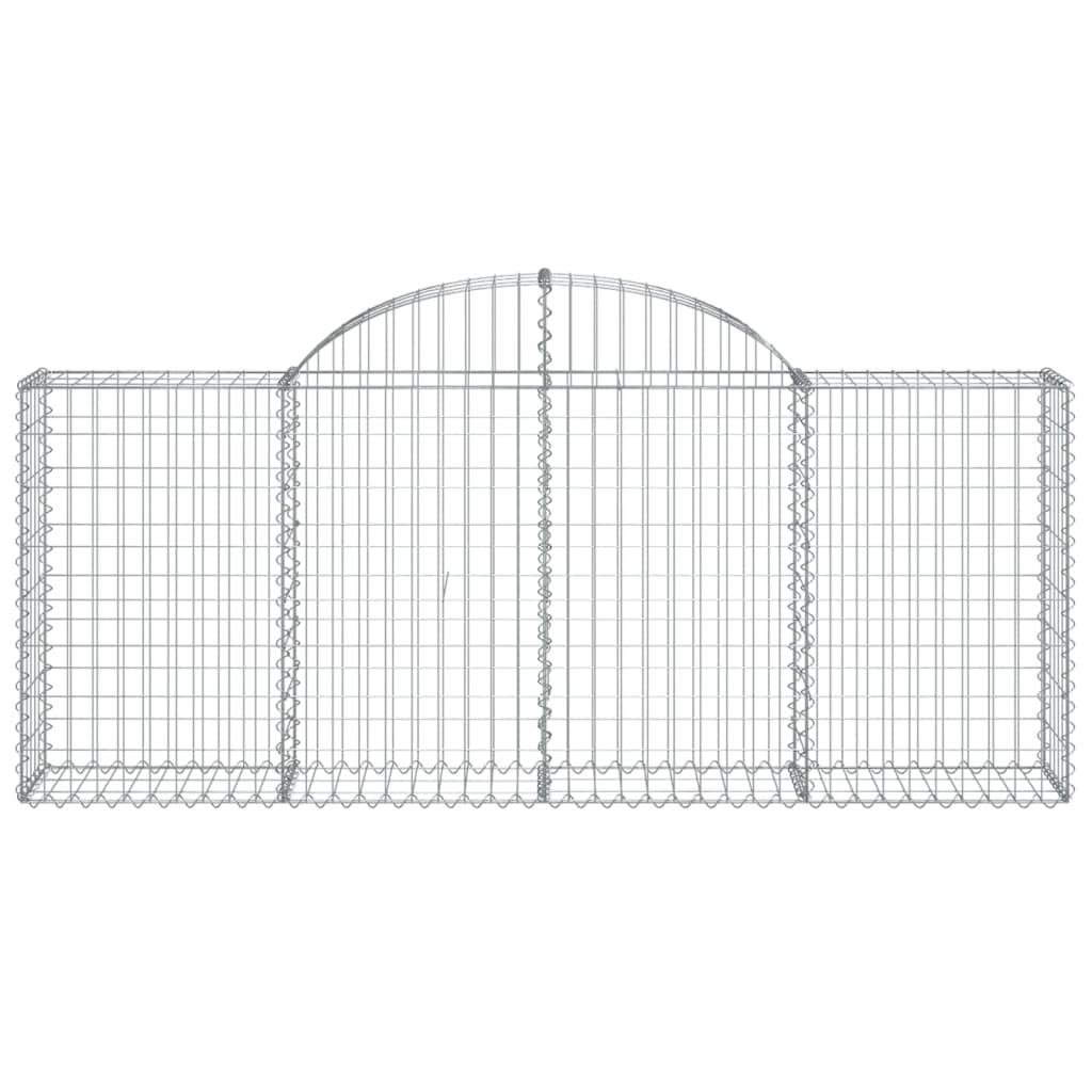 Arched Gabion Baskets 9 pcs 200x30x80/100 cm Galvanised Iron