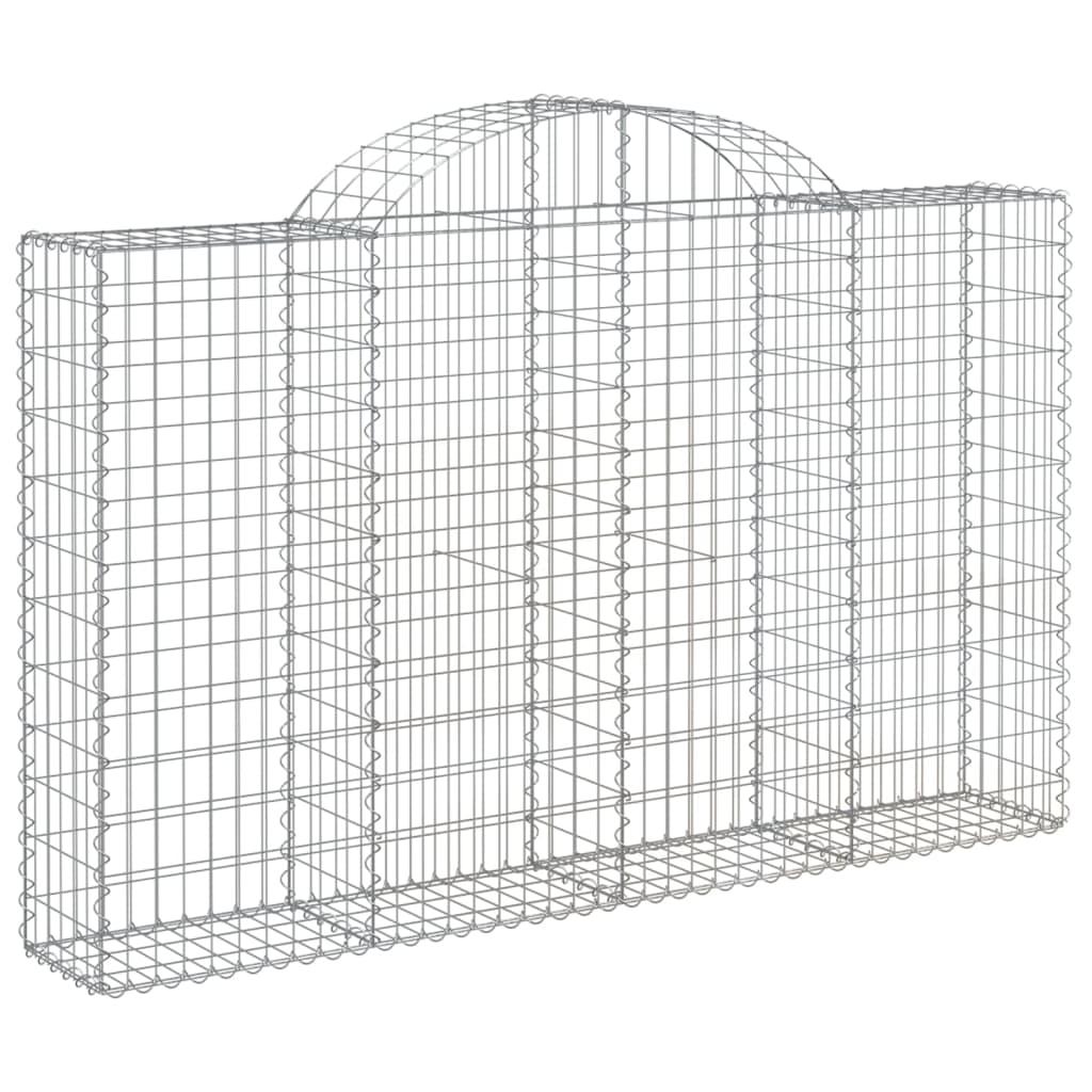 Arched Gabion Baskets 2 pcs 200x30x120/140 cm Galvanised Iron