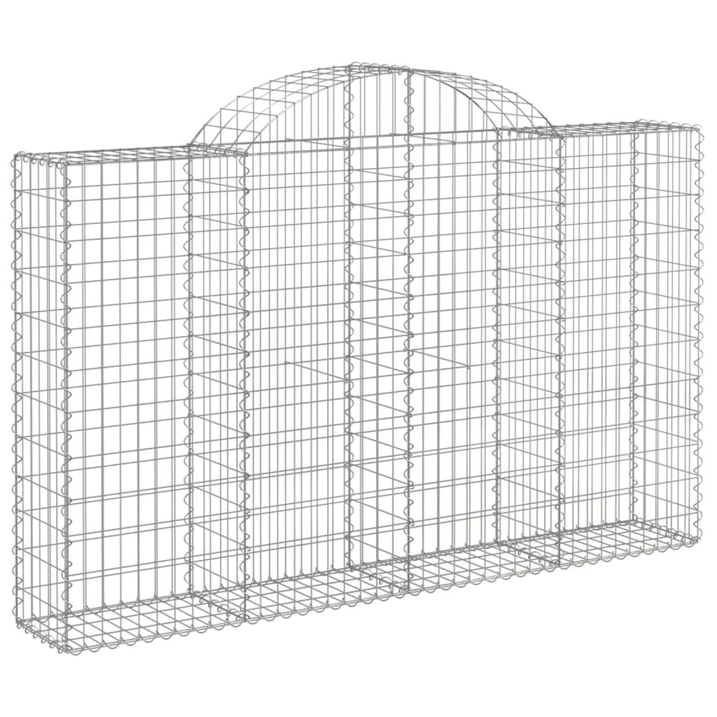 Arched Gabion Baskets 4 pcs 200x30x120/140 cm Galvanised Iron