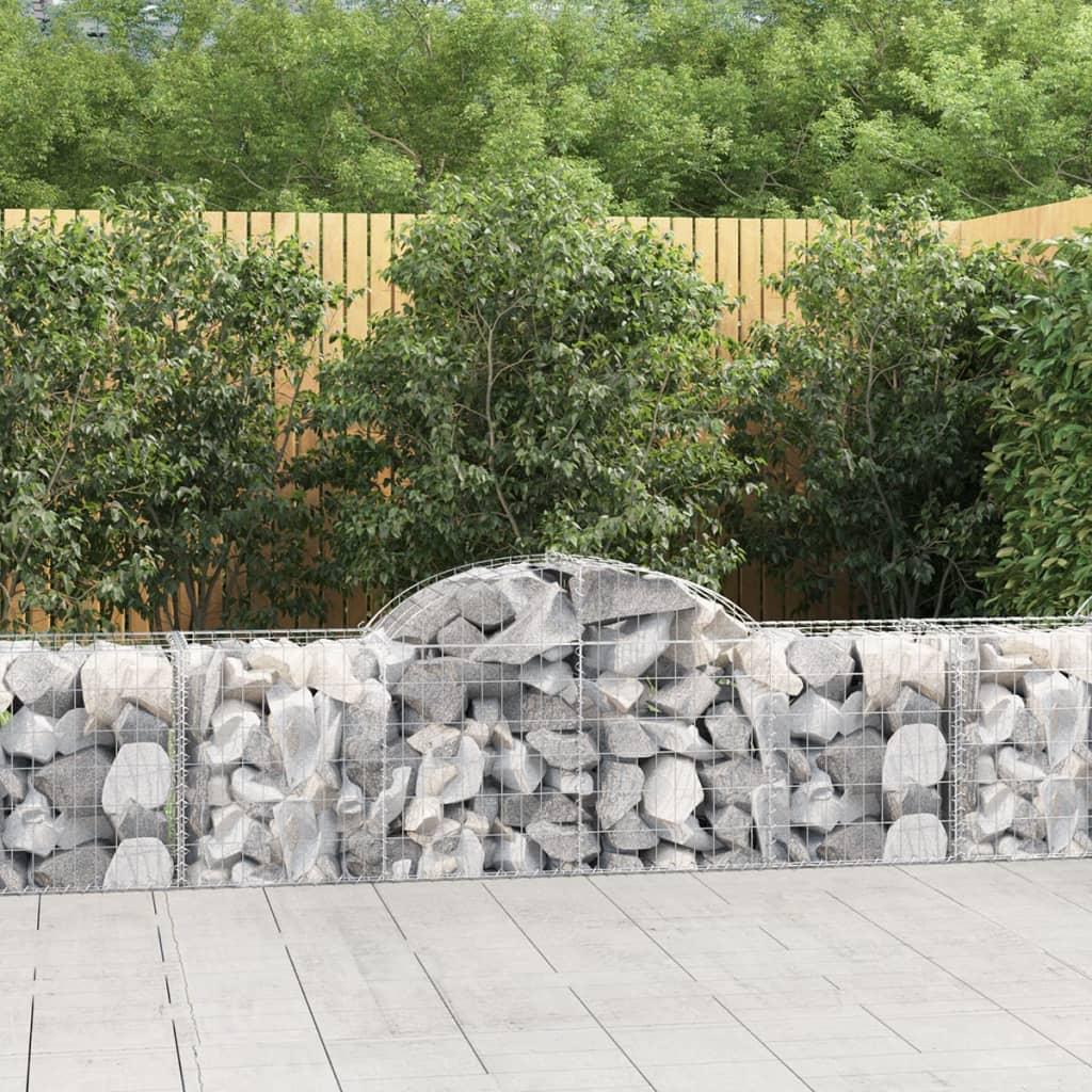 Arched Gabion Baskets 8 pcs 200x50x60/80 cm Galvanised Iron