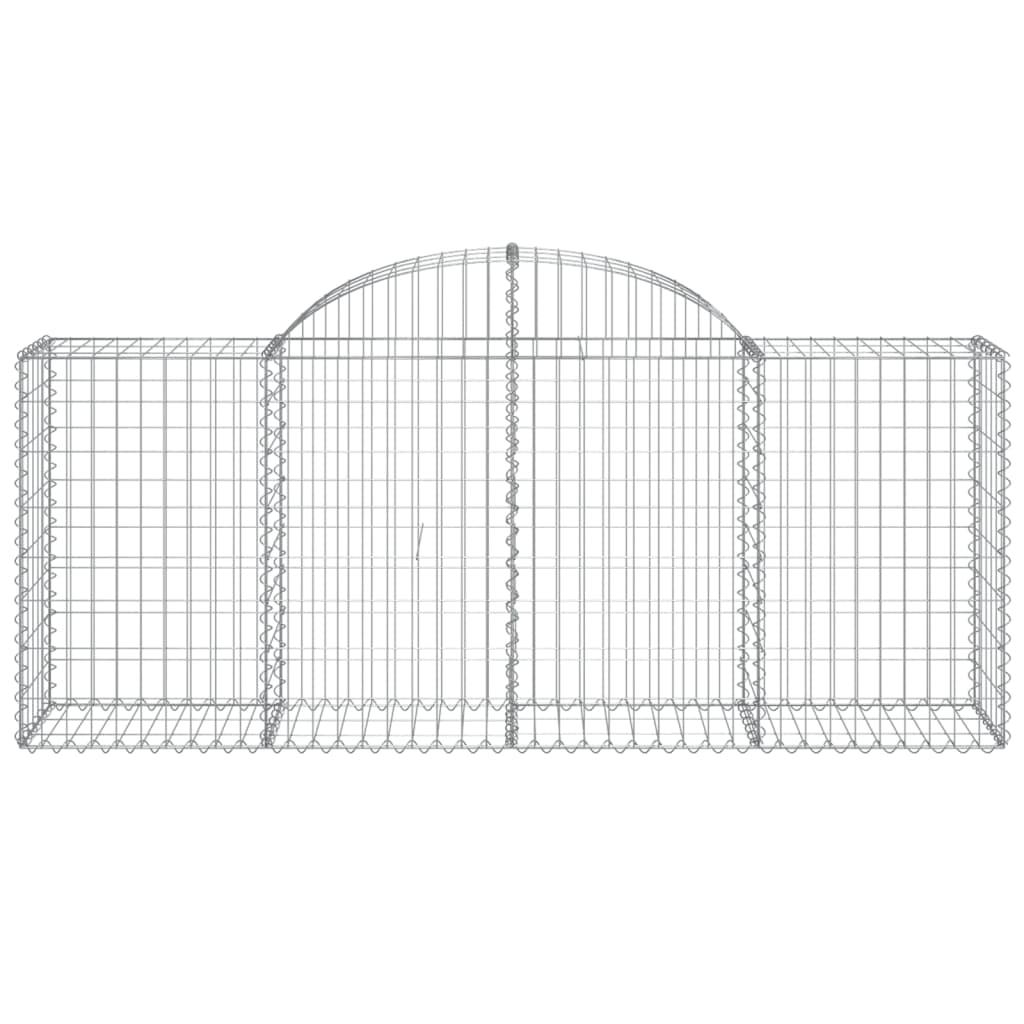 Arched Gabion Baskets 3 pcs 200x50x80/100 cm Galvanised Iron