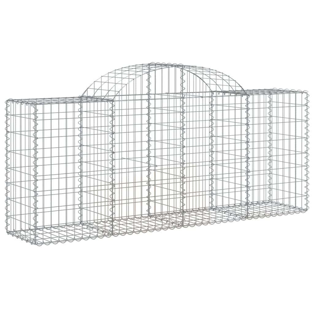 Arched Gabion Baskets 10 pcs 200x50x80/100 cm Galvanised Iron