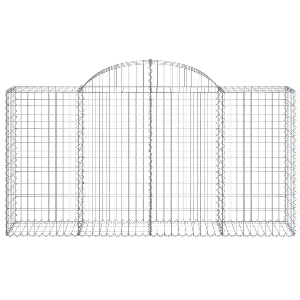 Arched Gabion Baskets 4 pcs 200x50x100/120 cm Galvanised Iron