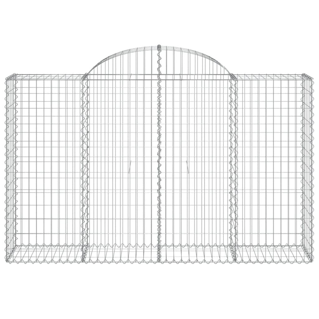 Arched Gabion Baskets 4 pcs 200x50x120/140 cm Galvanised Iron
