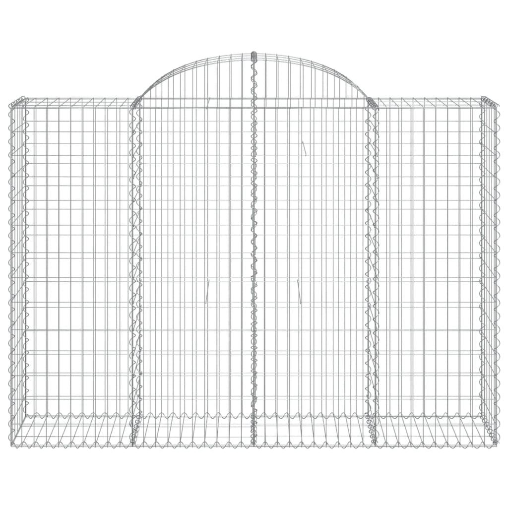Arched Gabion Baskets 2 pcs 200x50x140/160 cm Galvanised Iron