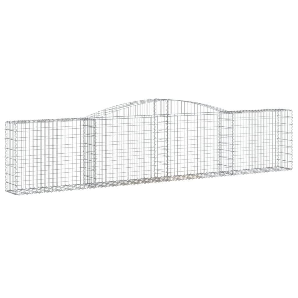 Arched Gabion Baskets 5 pcs 400x30x80/100 cm Galvanised Iron
