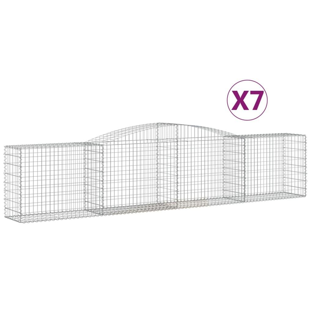 Arched Gabion Baskets 7 pcs 400x50x80/100 cm Galvanised Iron
