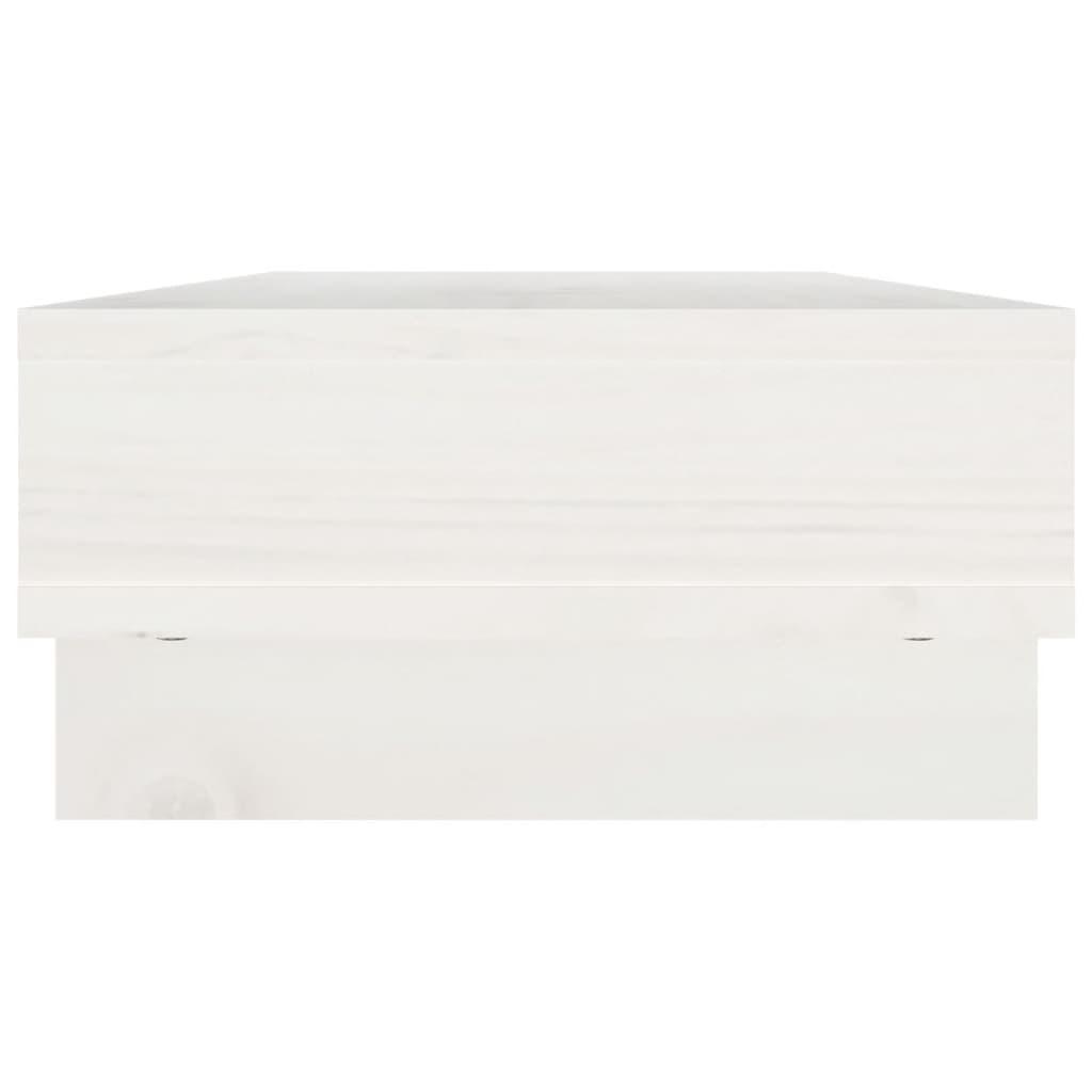Monitor Stand White 60x27x14 cm Solid Wood Pine