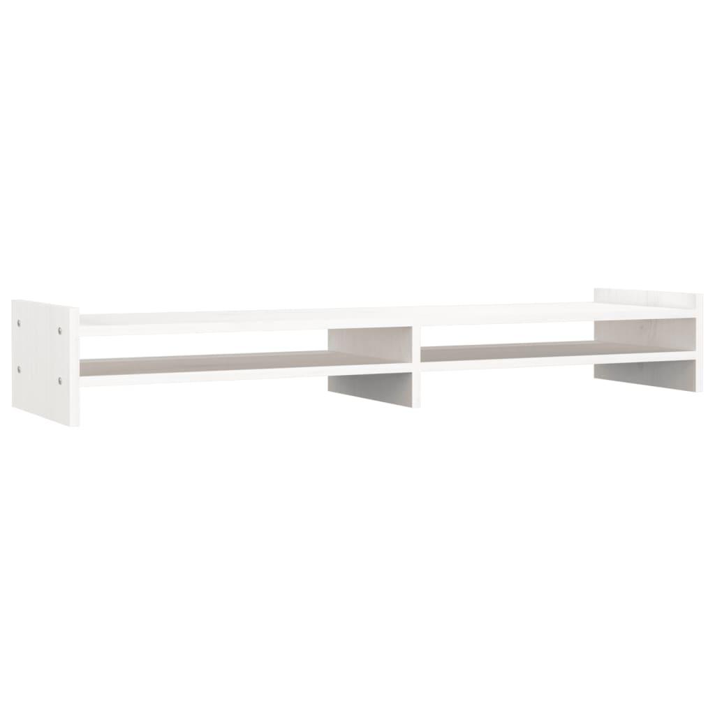 Monitor Stand White 100x27x15 cm Solid Wood Pine