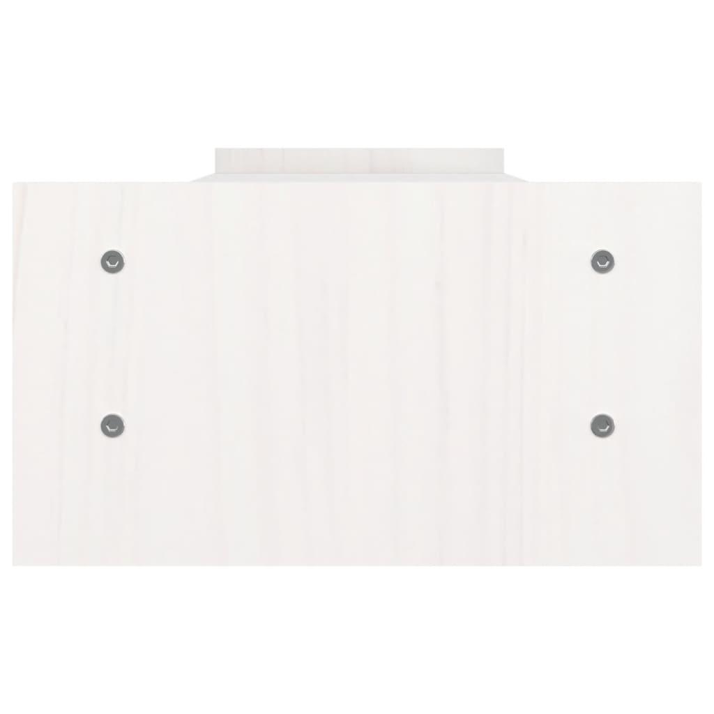 Monitor Stand White 100x27x15 cm Solid Wood Pine