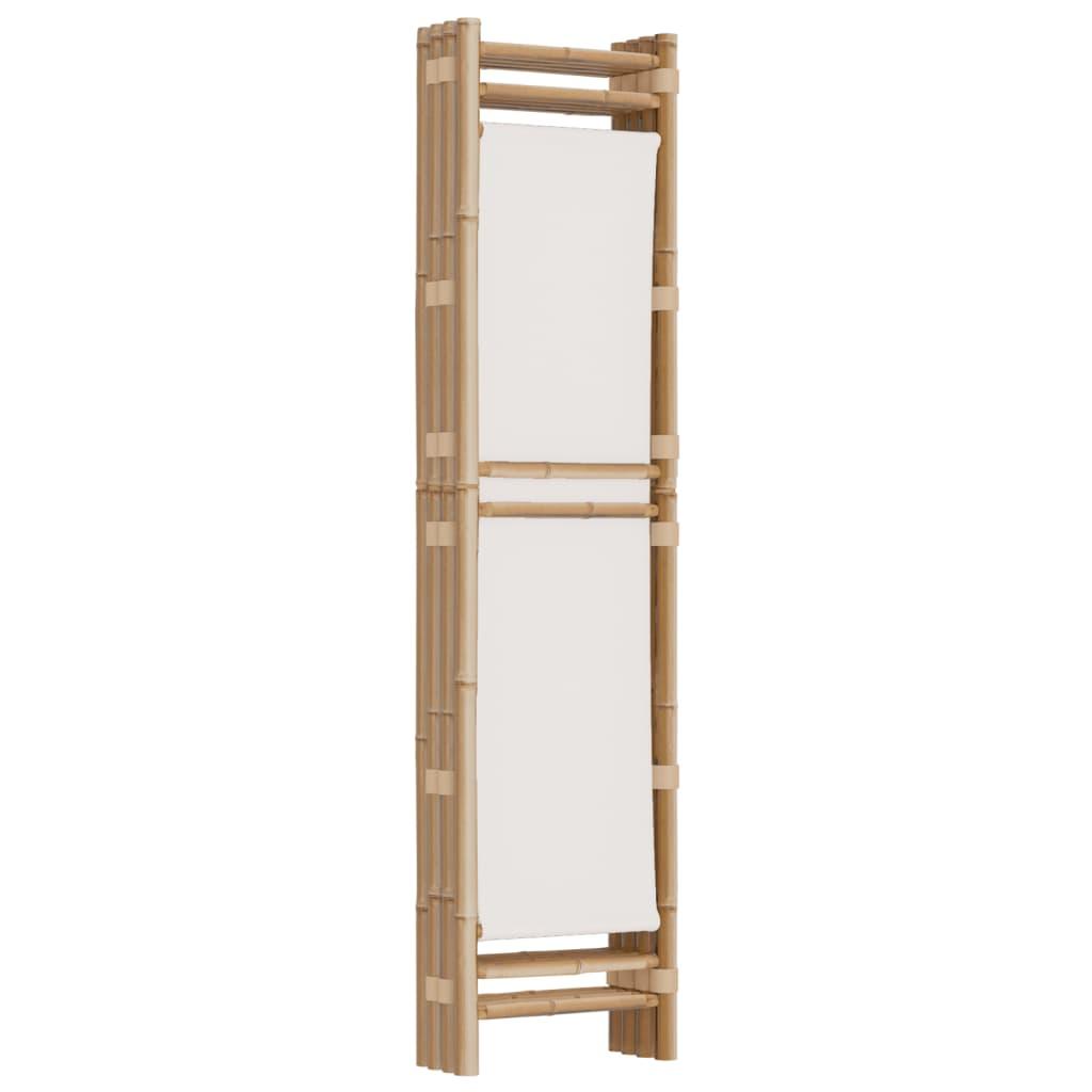 Folding 4-Panel Room Divider 160 cm Bamboo and Canvas