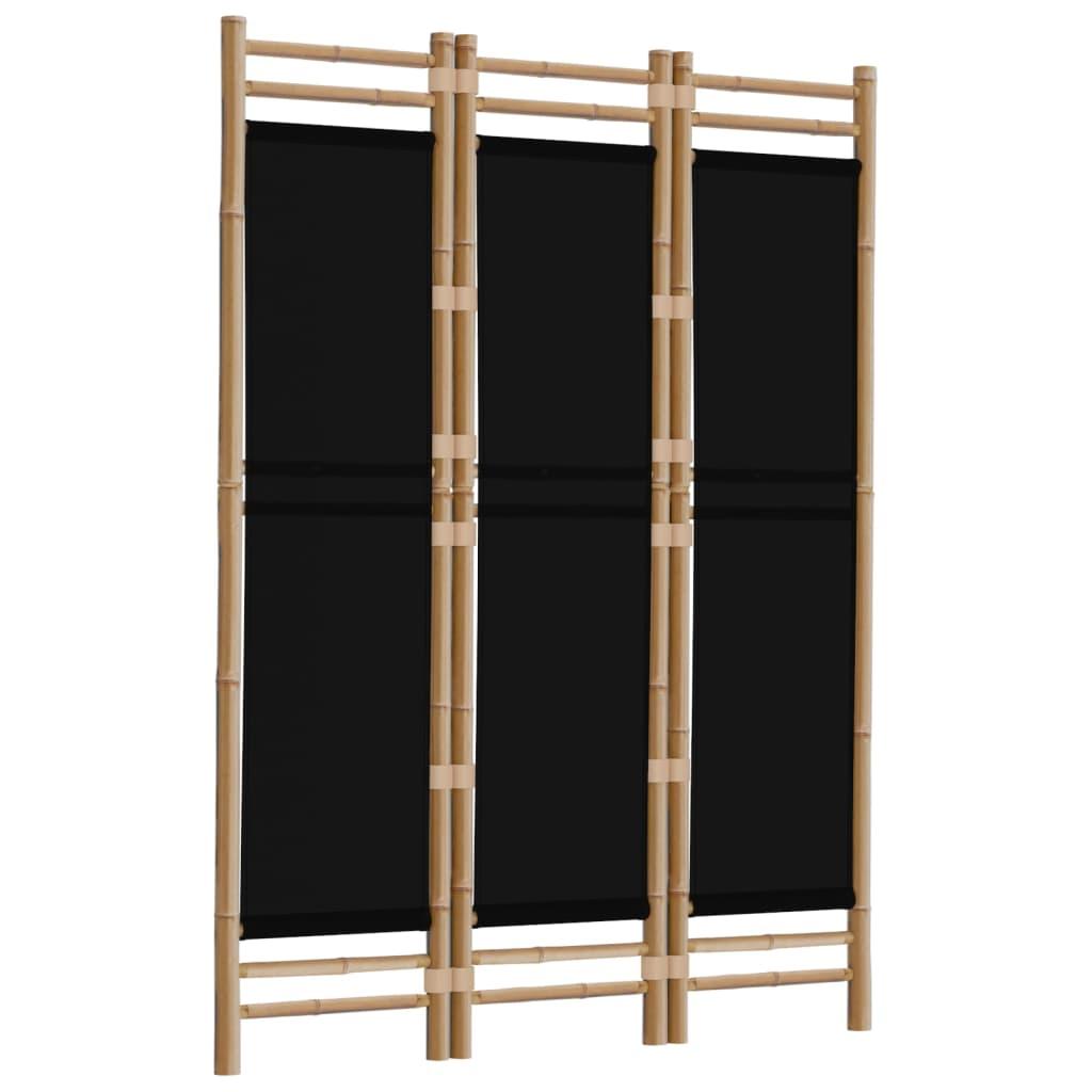 Folding 3-Panel Room Divider 120 cm Bamboo and Canvas