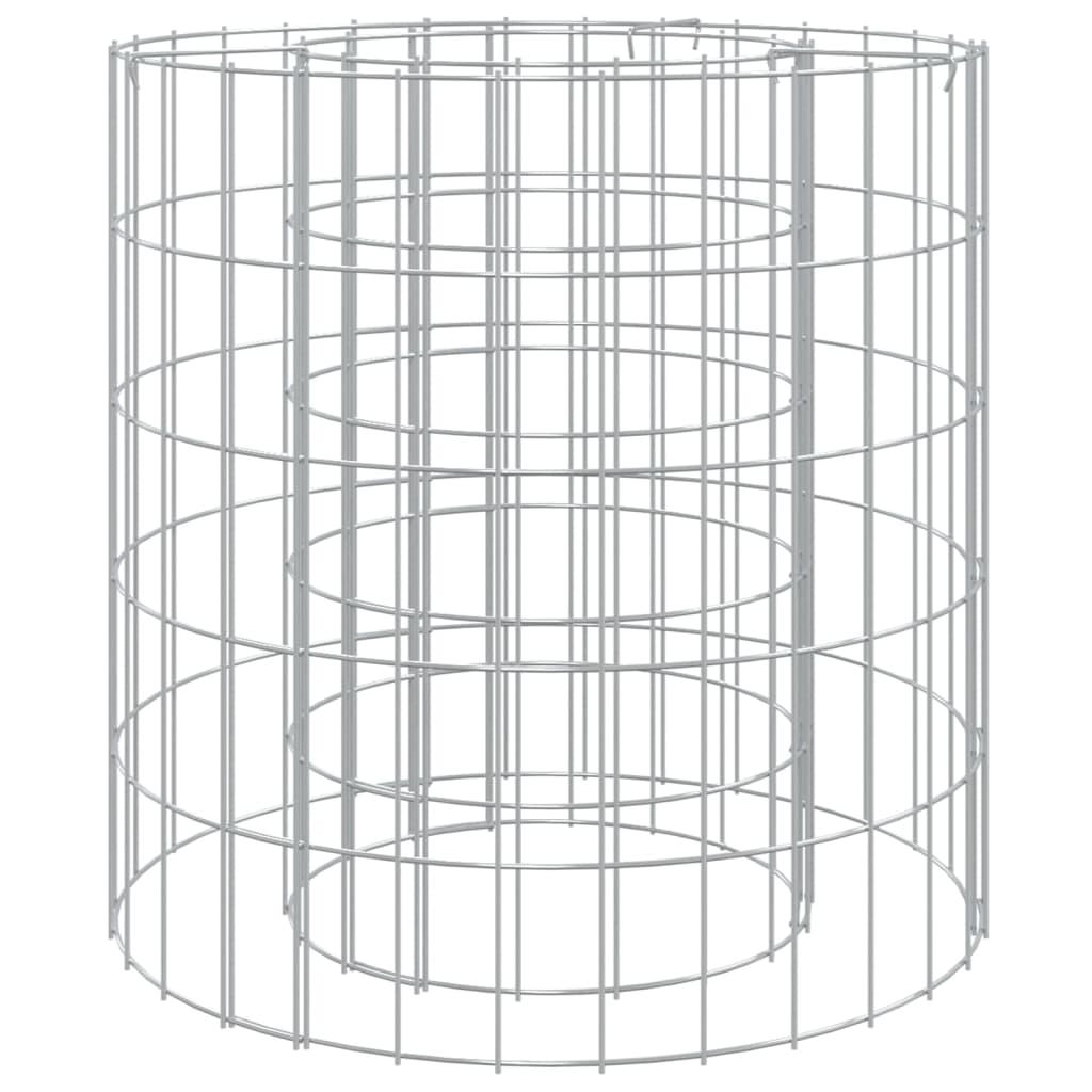 Gabion Fire Pit Ø 50 cm Galvanised Iron