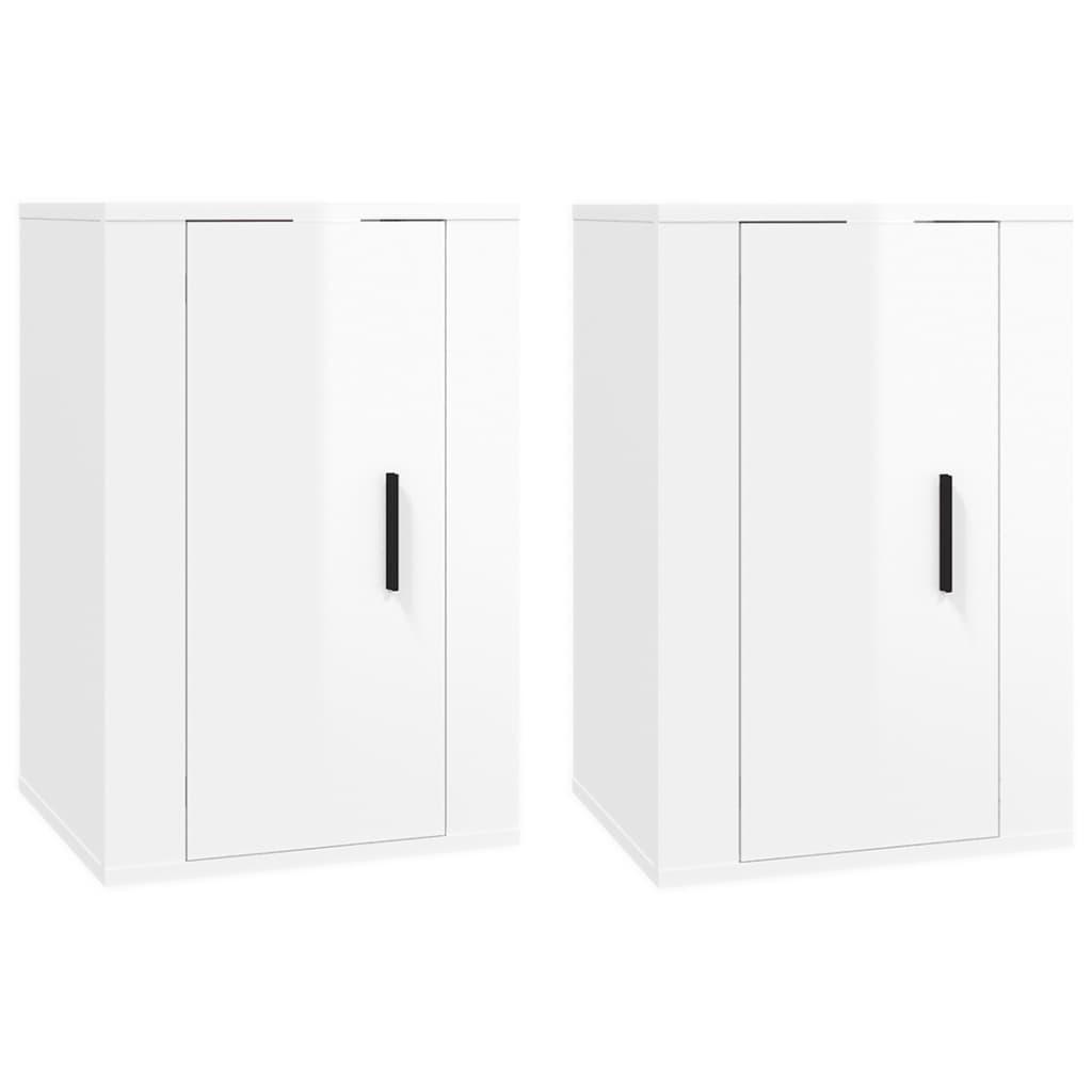 Wall Mounted TV Cabinets 2 pcs High Gloss White 40x34.5x60 cm