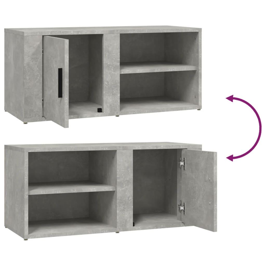 TV Cabinet Concrete Grey 80x31.5x36 cm Engineered Wood