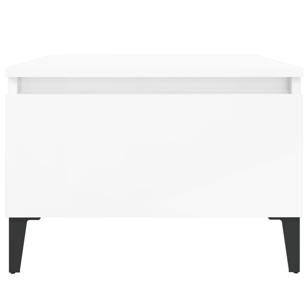 Side Table High Gloss White 50x46x35 cm Engineered Wood