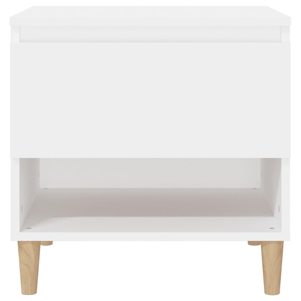 Bedside Table White 50x46x50 cm Engineered Wood