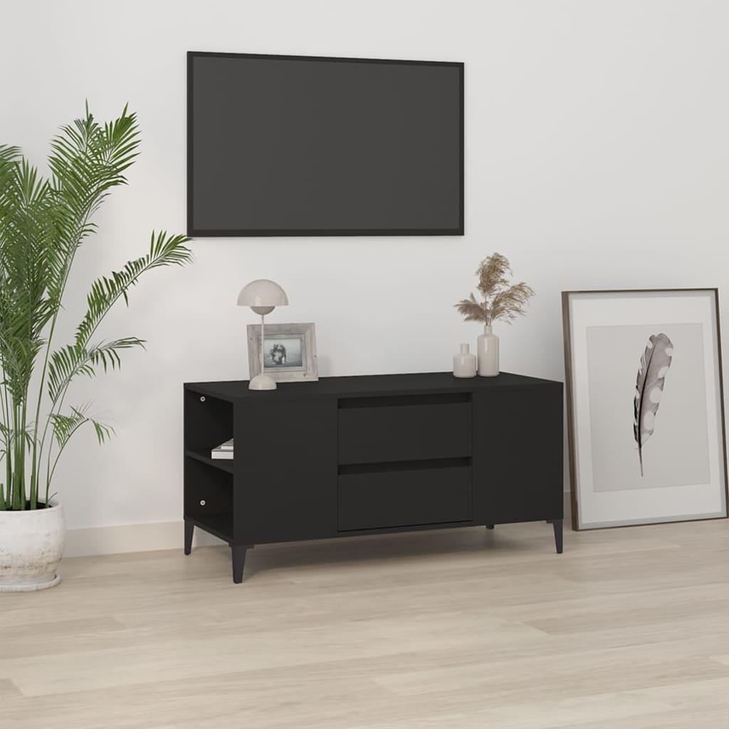 TV Cabinet Black 102x44.5x50 cm Engineered Wood