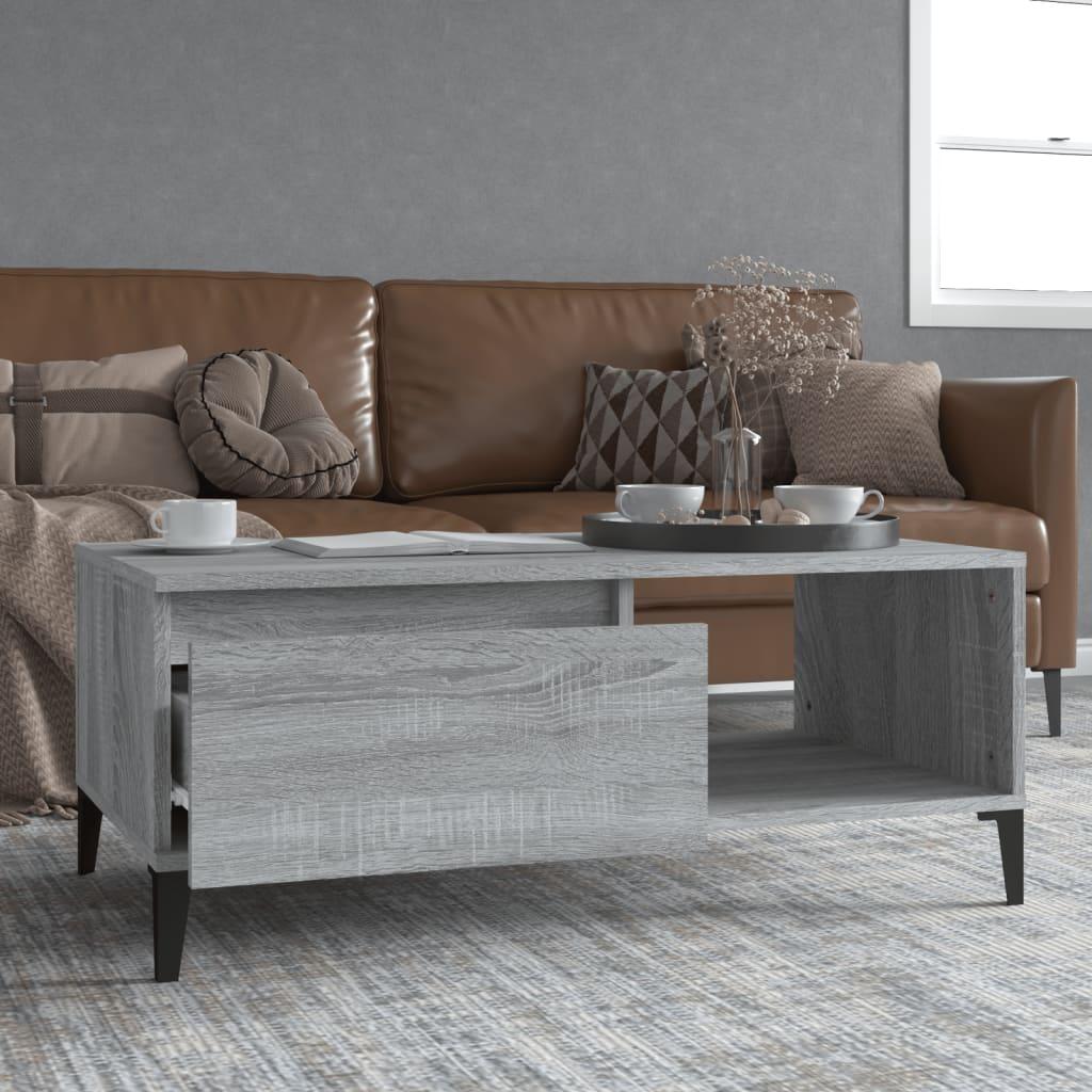 Coffee Table Grey Sonoma 90x50x36.5 cm Engineered Wood
