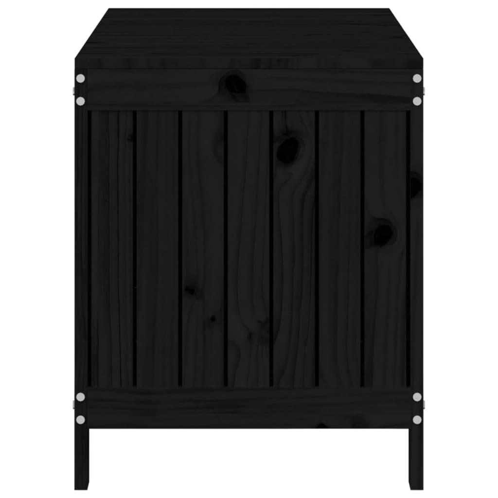 Garden Storage Box Black 115x49x60 cm Solid Wood Pine