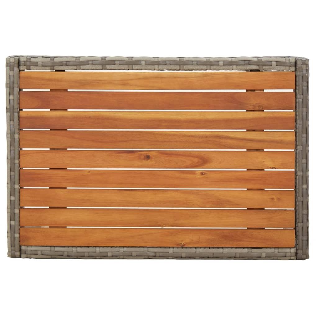 Garden Reclining Chairs 2 pcs with Table Grey Poly Rattan