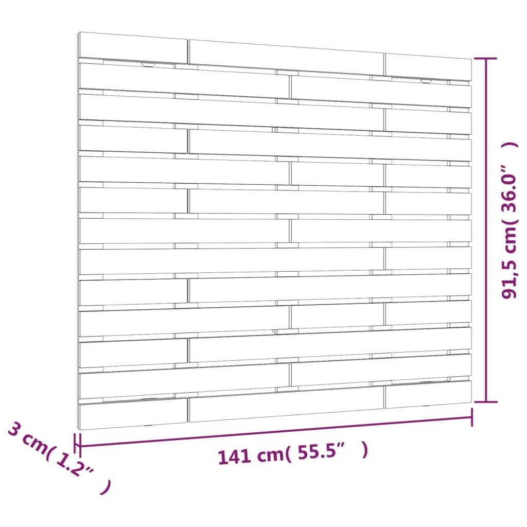 Wall Headboard White 141 cm Solid Wood Pine