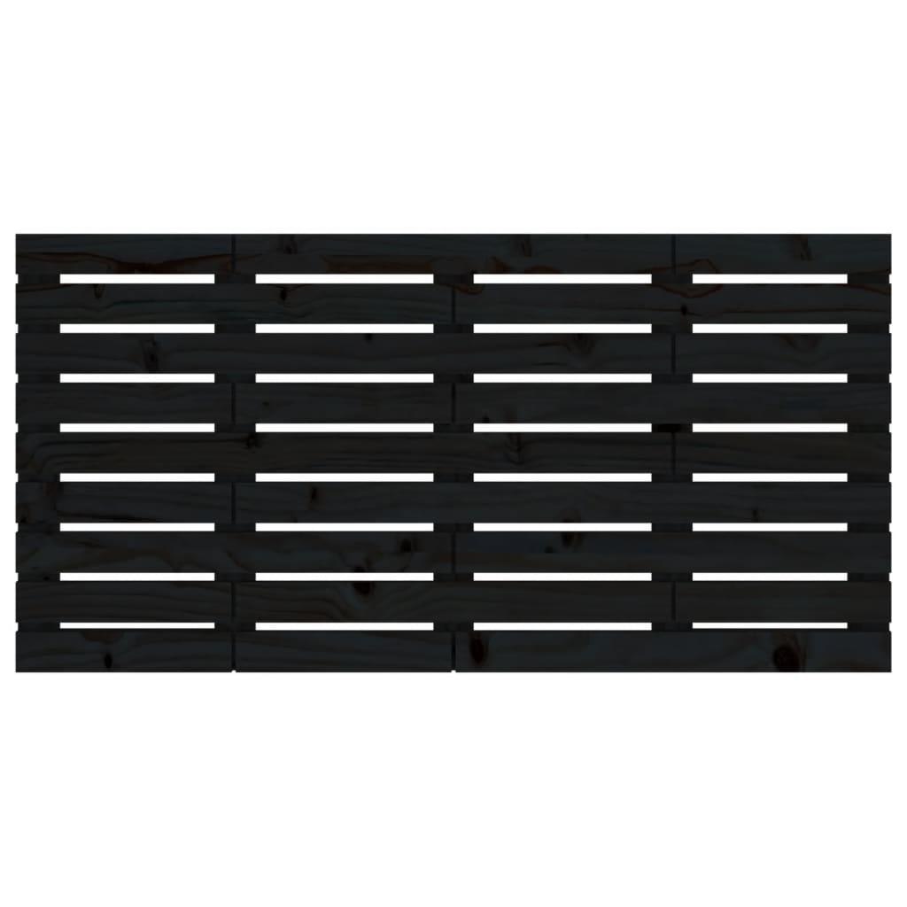 Wall Headboard Black 156 cm Solid Wood Pine