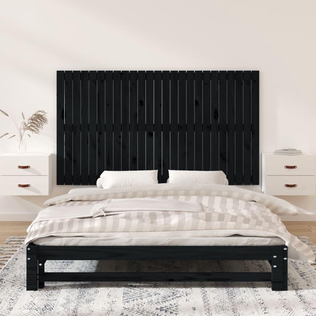 Wall Headboard Black 159.5 cm Solid Wood Pine