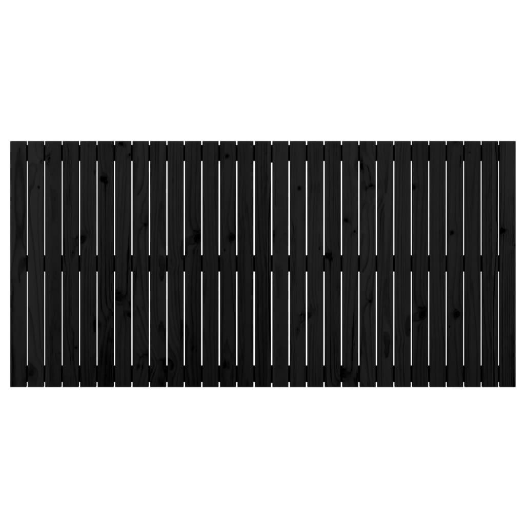 Wall Headboard Black 185 cm Solid Wood Pine