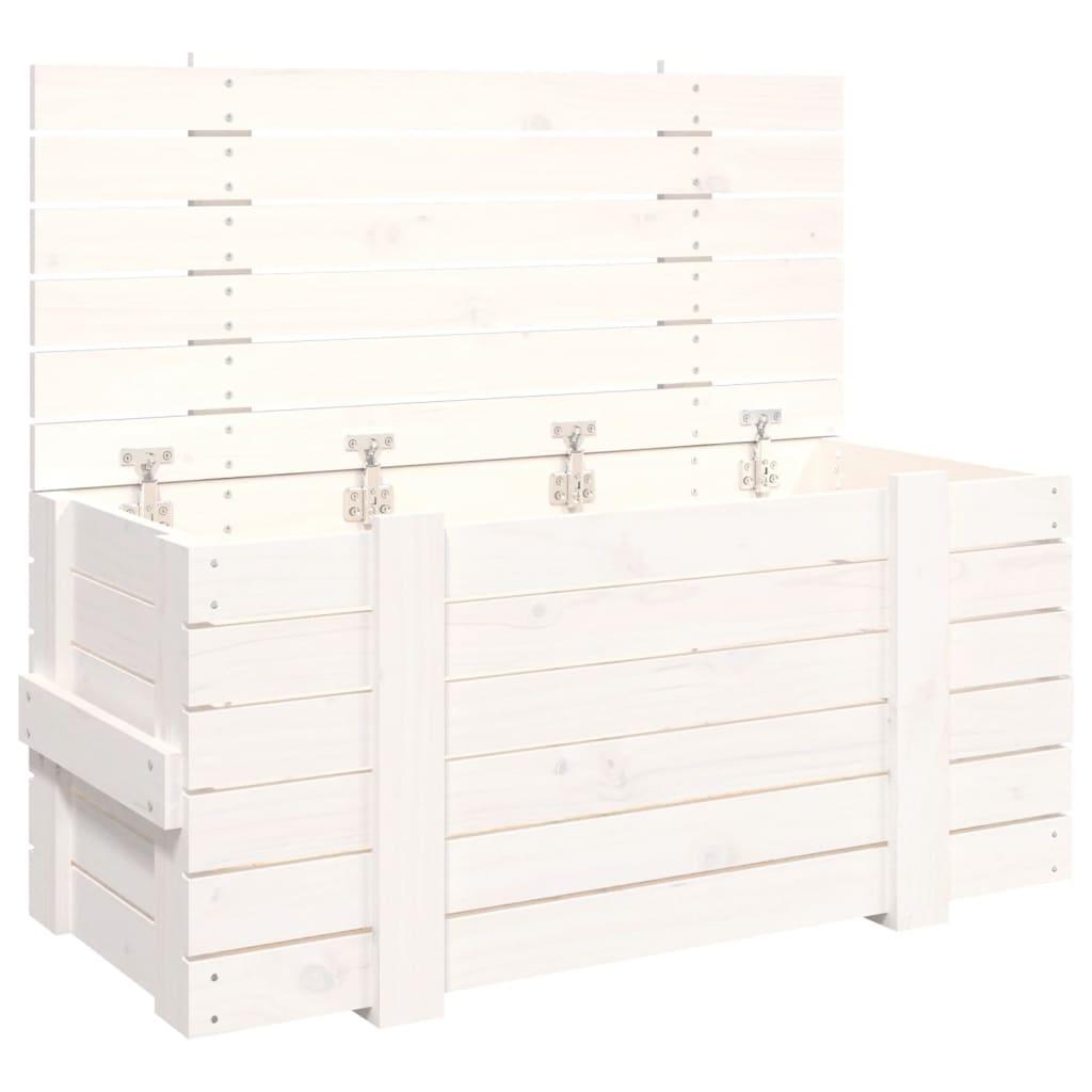 Storage Box White 91x40.5x42 cm Solid Wood Pine