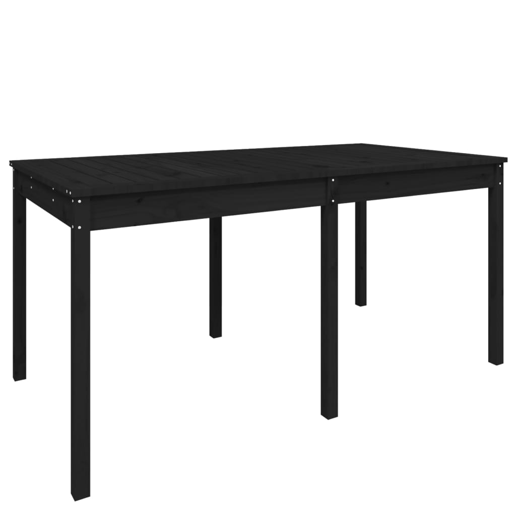 Garden Table Black 159.5x82.5x76 cm Solid Wood Pine