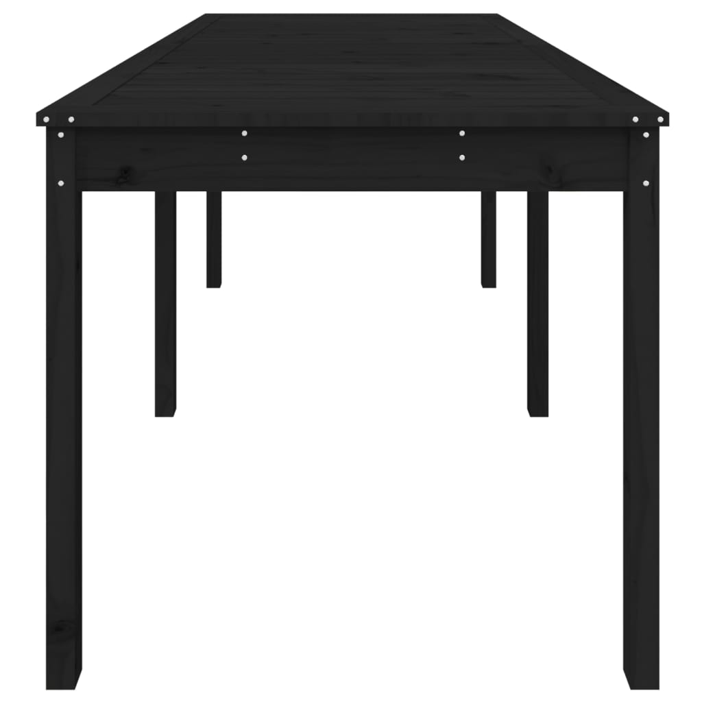Garden Table Black 159.5x82.5x76 cm Solid Wood Pine