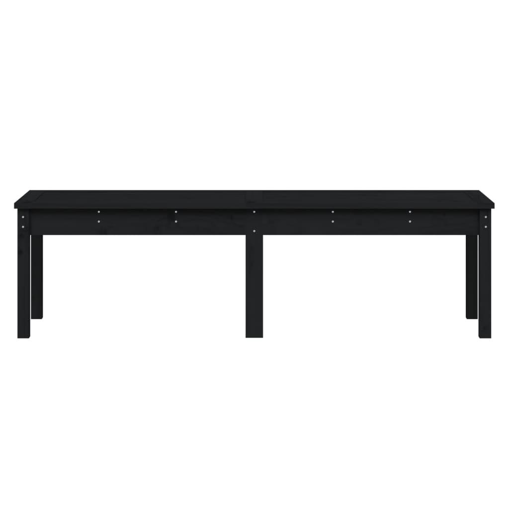 2-Seater Garden Bench Black 159.5x44x45 cm Solid Wood Pine