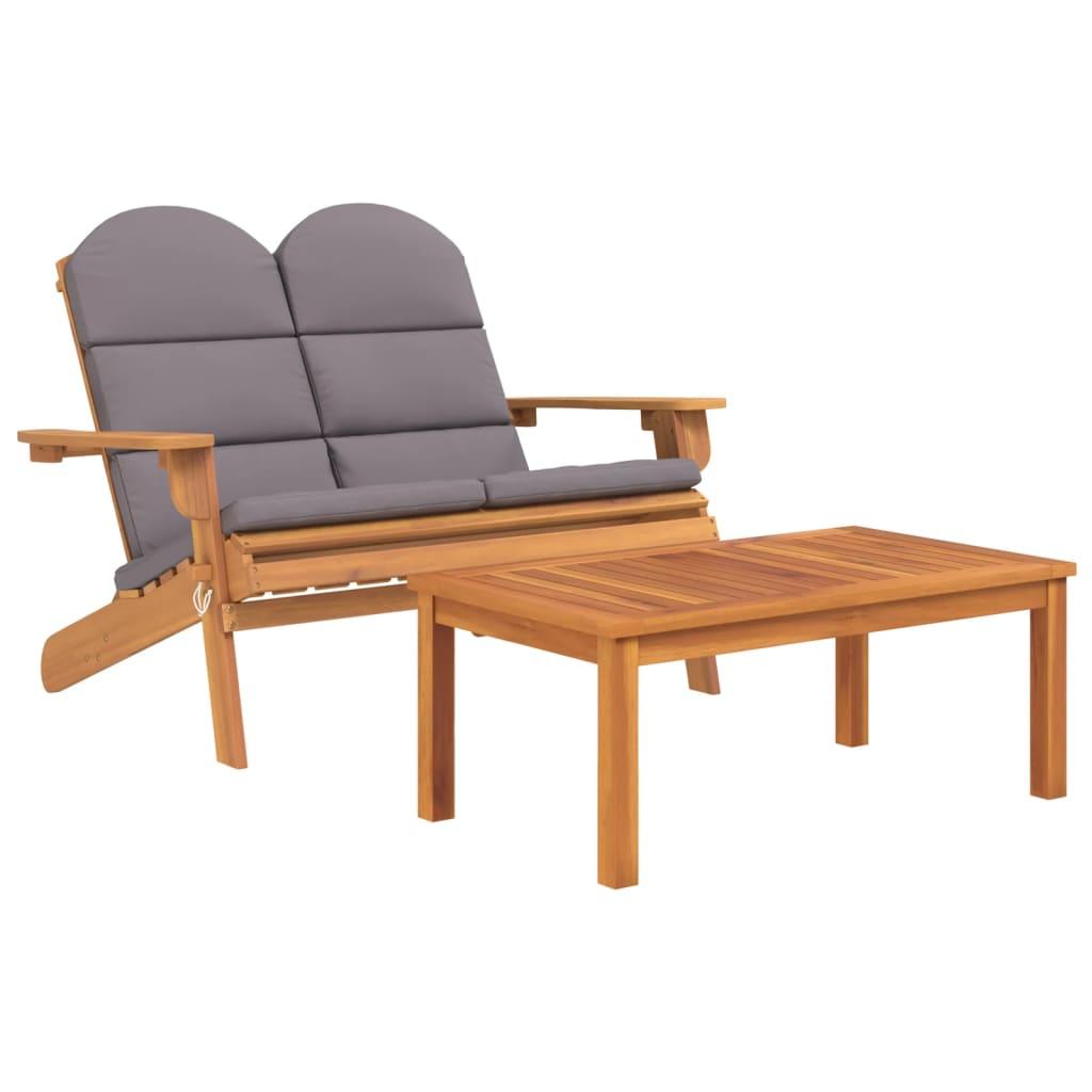 2 Piece Adirondack Garden Lounge Set Solid Wood Acacia