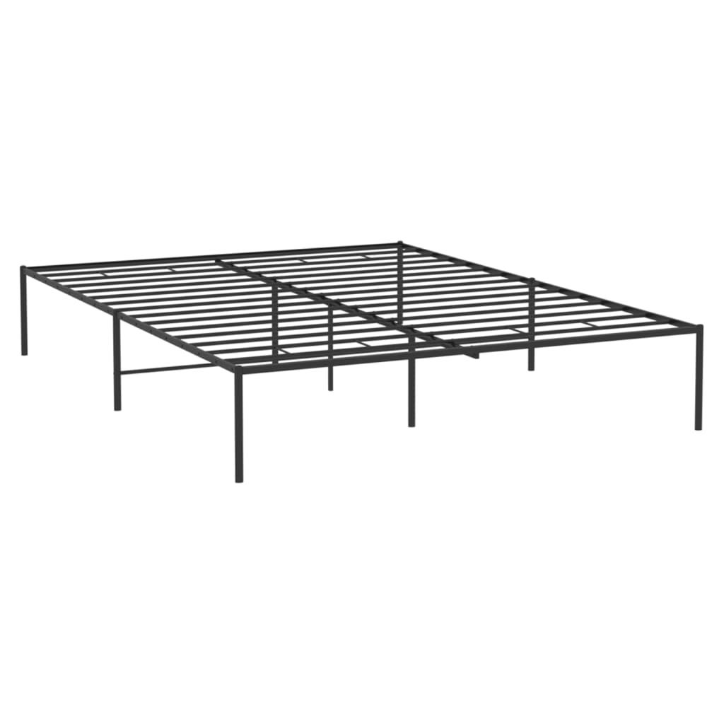 Metal Bed Frame without Mattress Black 150x200 cm