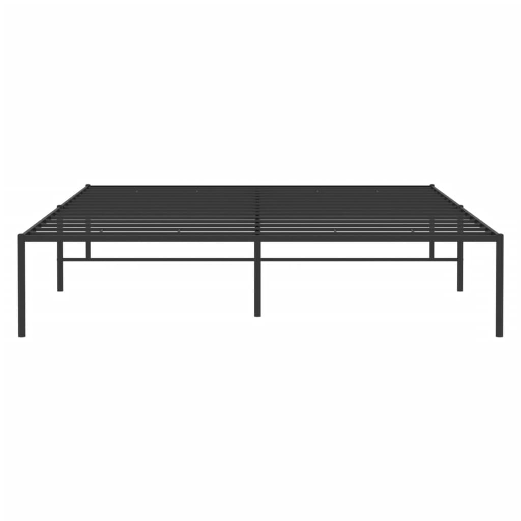 Metal Bed Frame without Mattress Black 150x200 cm