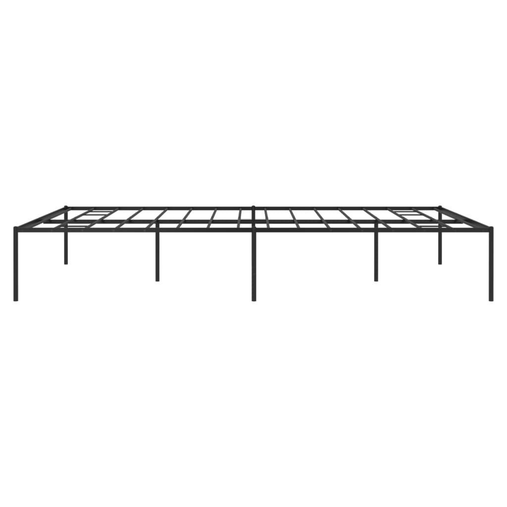 Metal Bed Frame without Mattress Black 150x200 cm