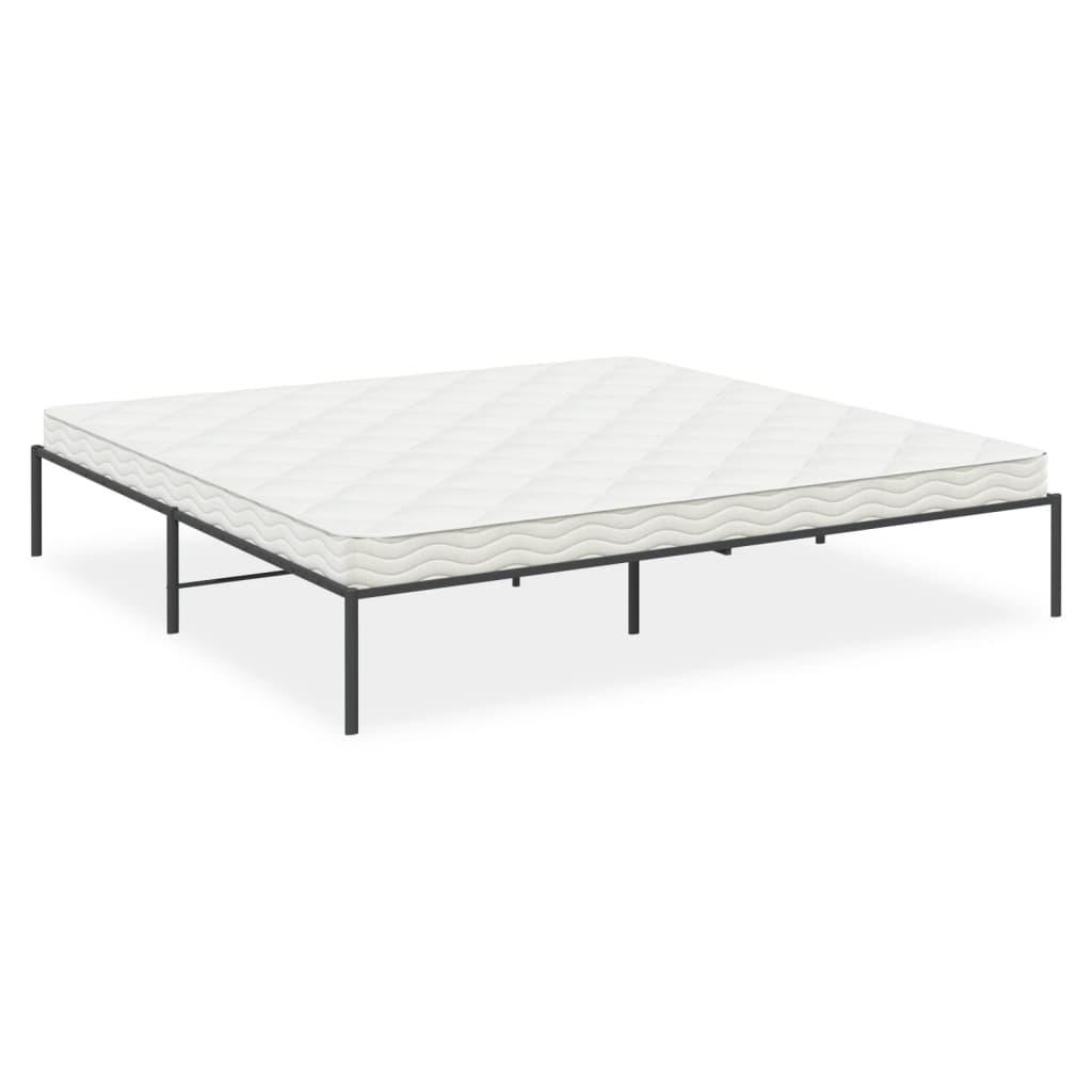 Metal Bed Frame without Mattress Black 183x203 cm King