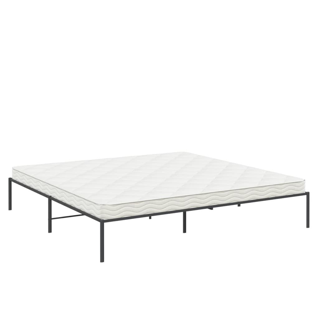 Metal Bed Frame without Mattress Black 183x203 cm King