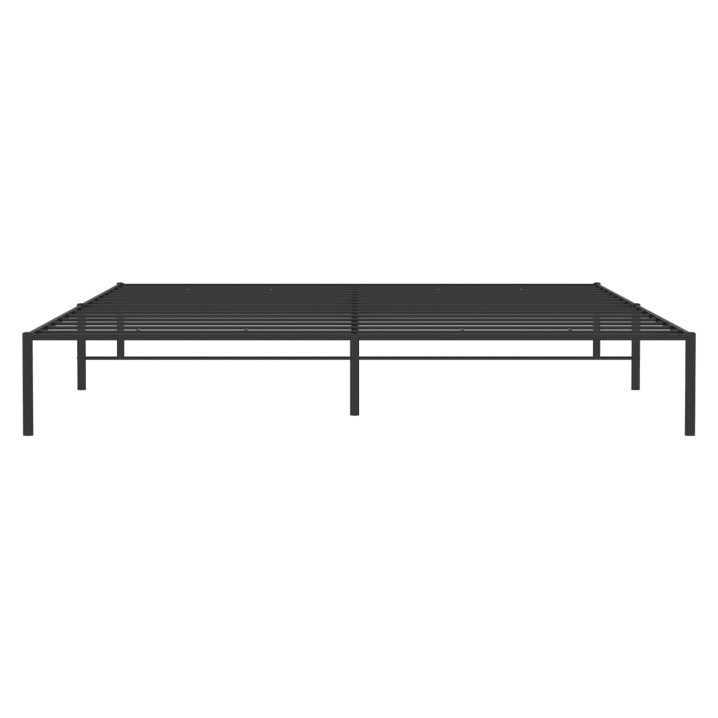 Metal Bed Frame without Mattress Black 183x203 cm King