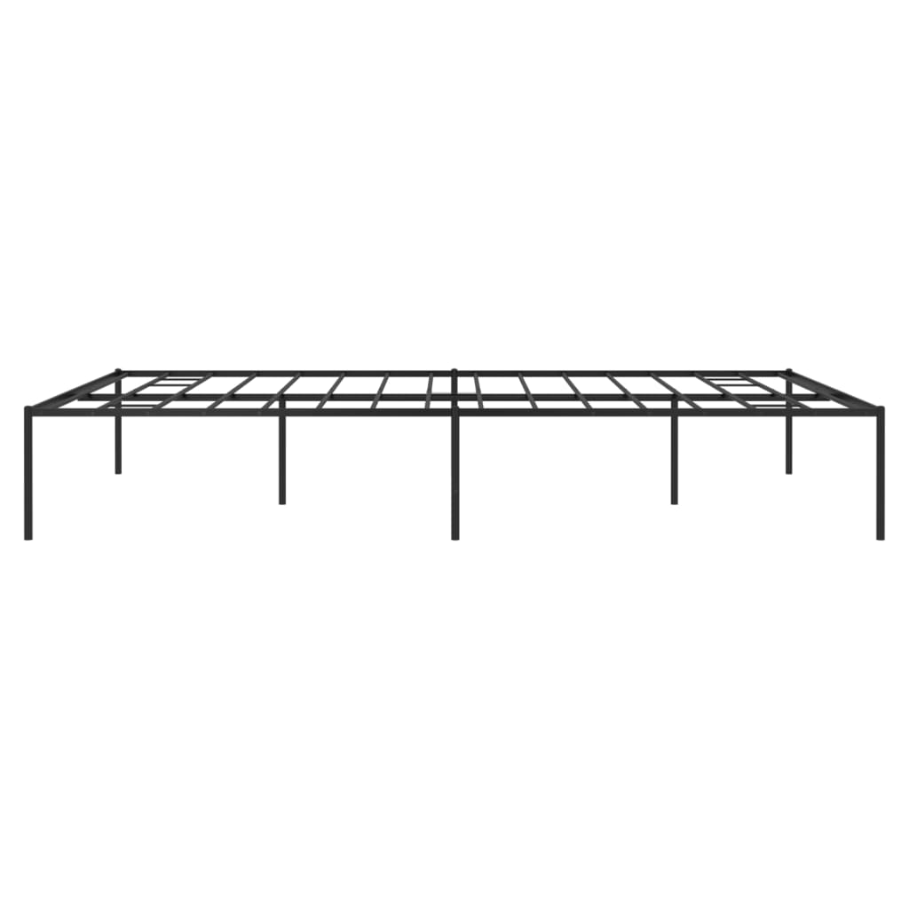 Metal Bed Frame without Mattress Black 183x203 cm King
