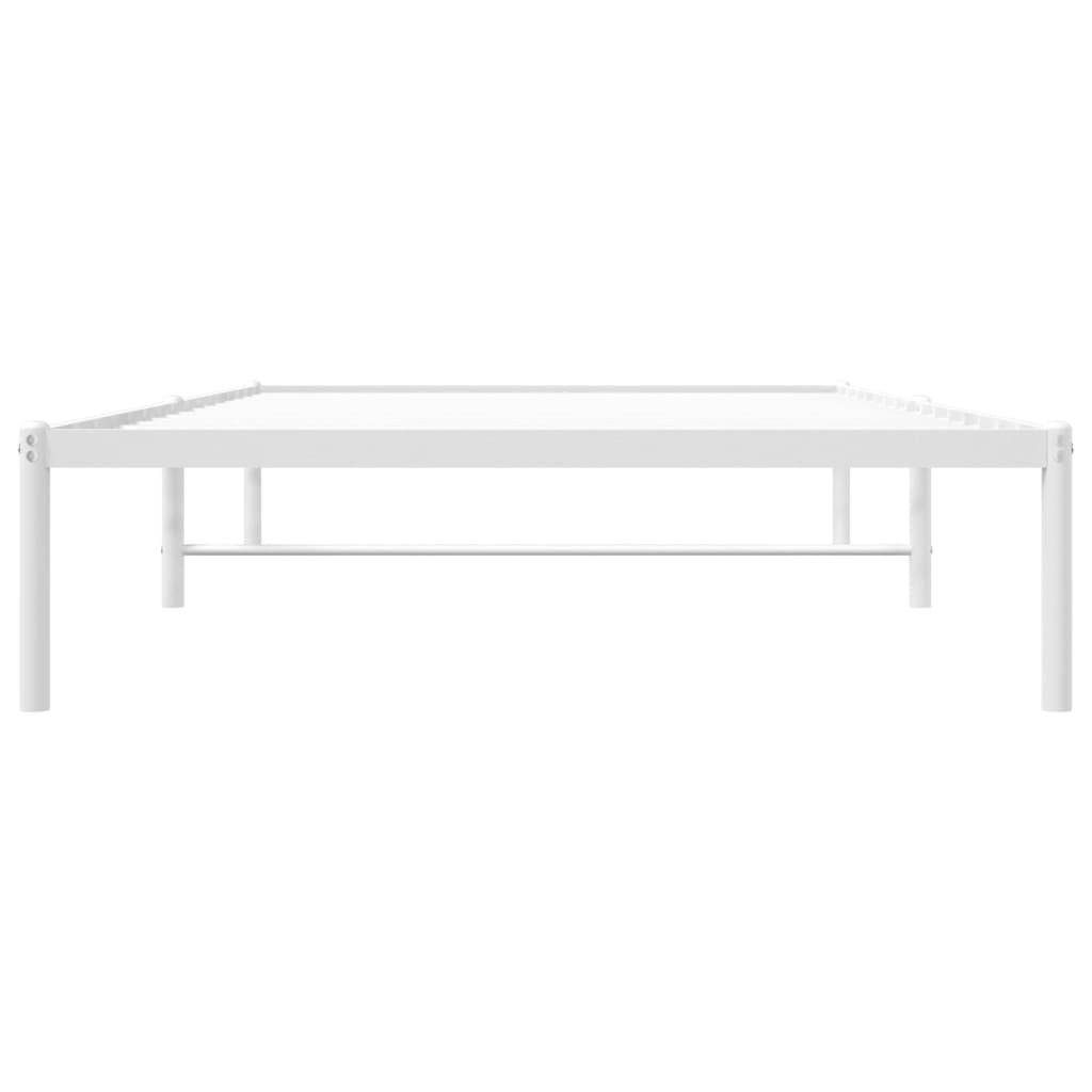 Metal Bed Frame without Mattress White 107x203 cm King Single