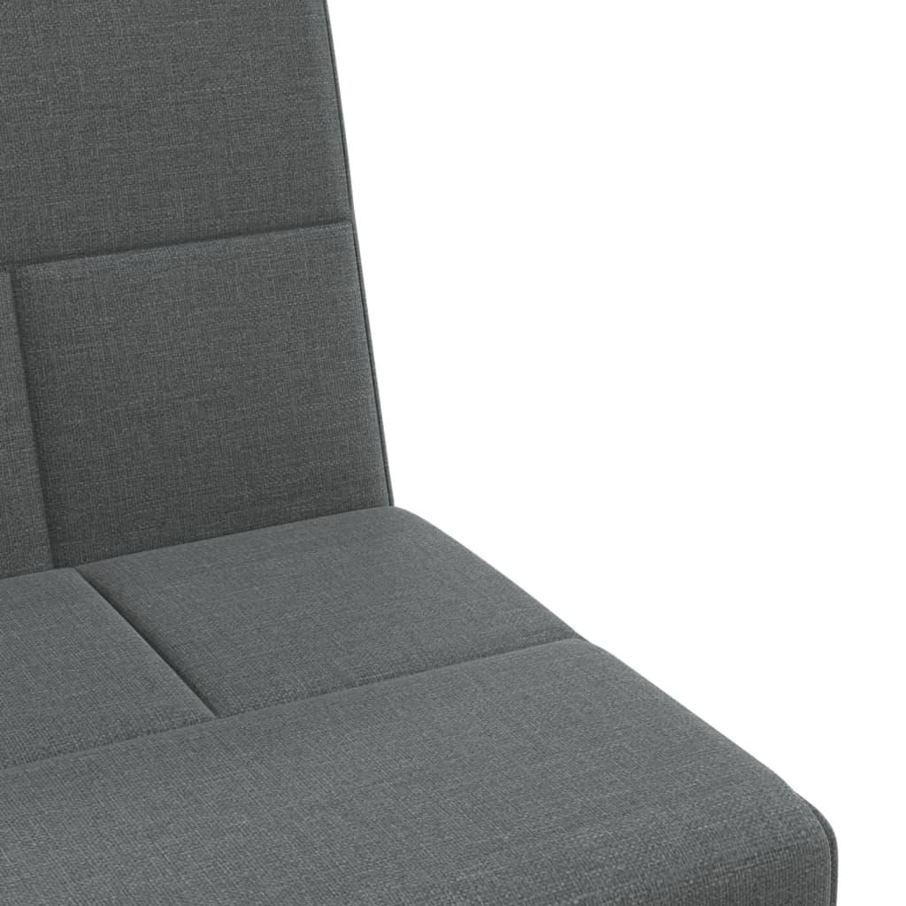 Sofa Bed with Cup Holders Dark Grey Fabric