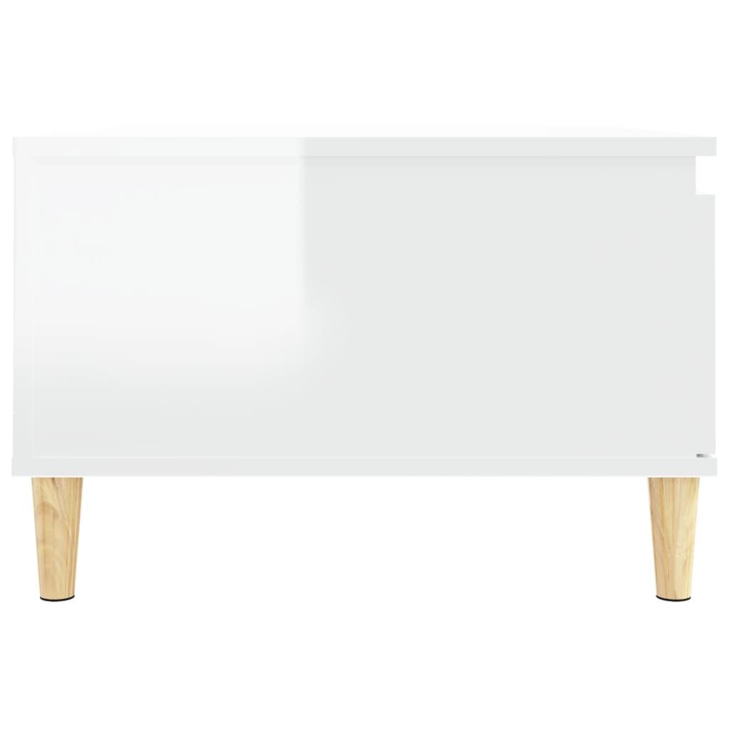 Coffee Table High Gloss White 55x55x36.5 cm Engineered Wood