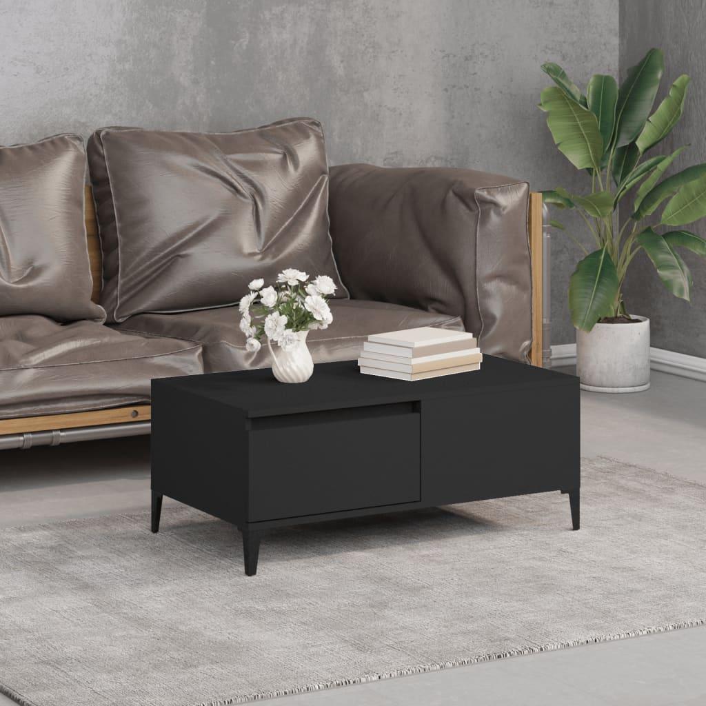 Coffee Table Black 90x50x36.5 cm Engineered Wood