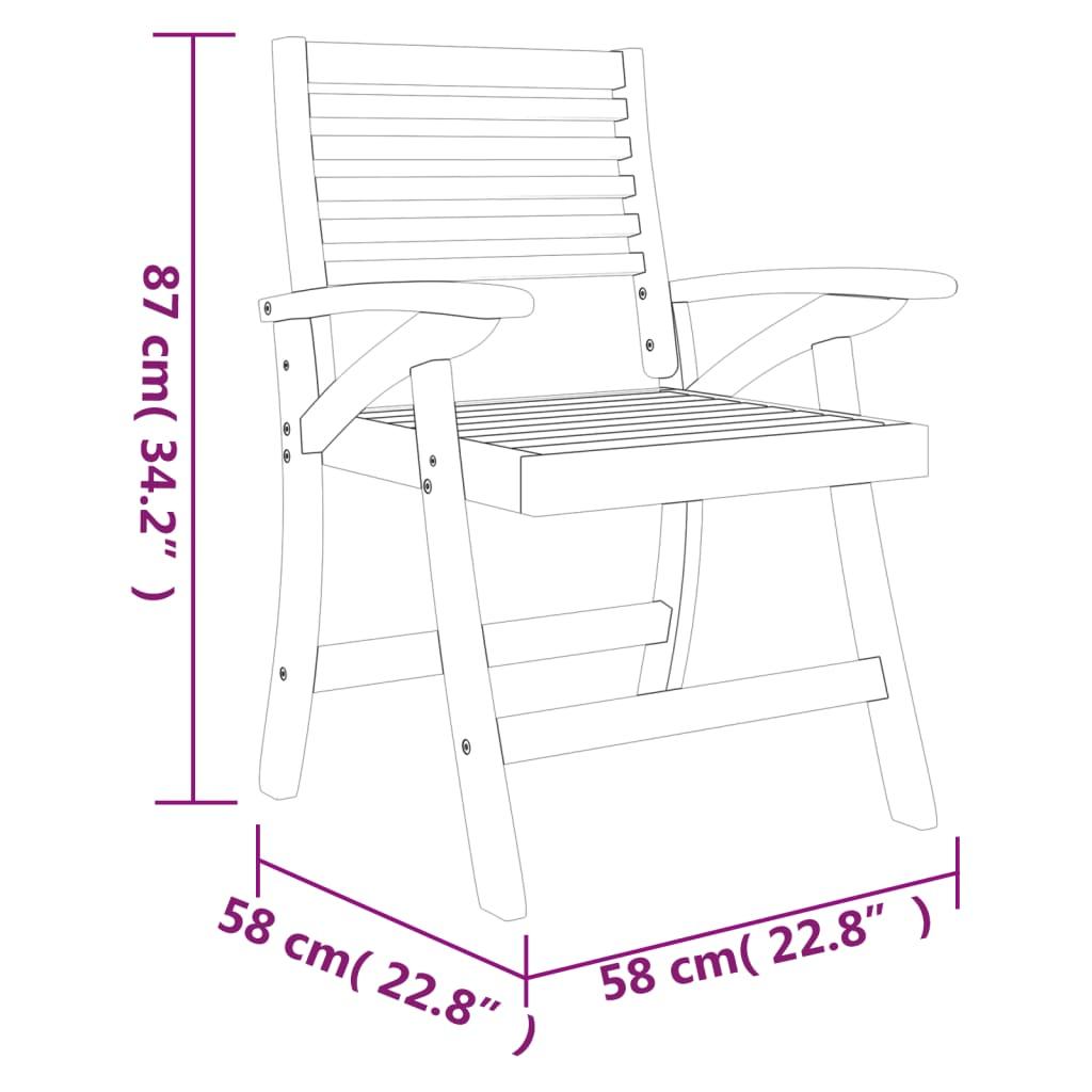 Garden Chairs 2 pcs 58x58x87 cm Solid Wood Acacia