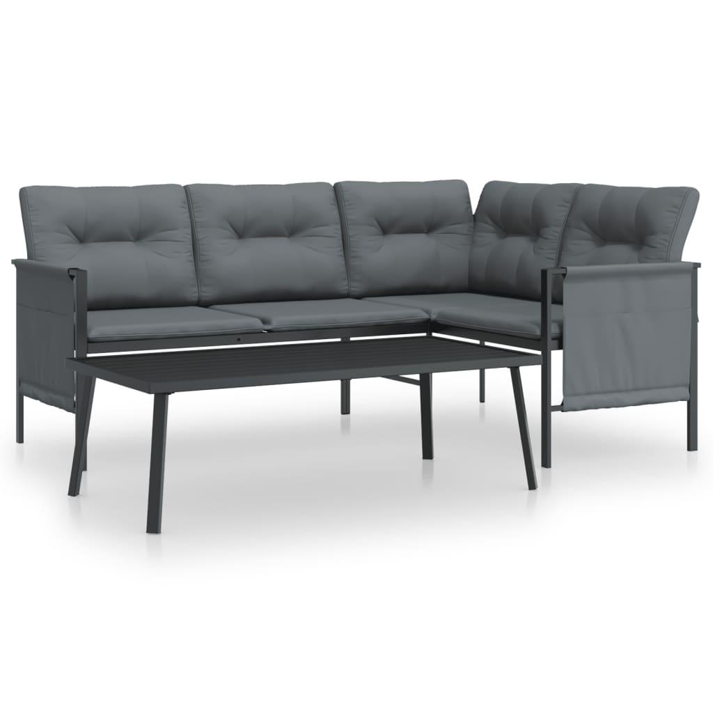 2 Piece Garden Lounge Set Anthracite Steel
