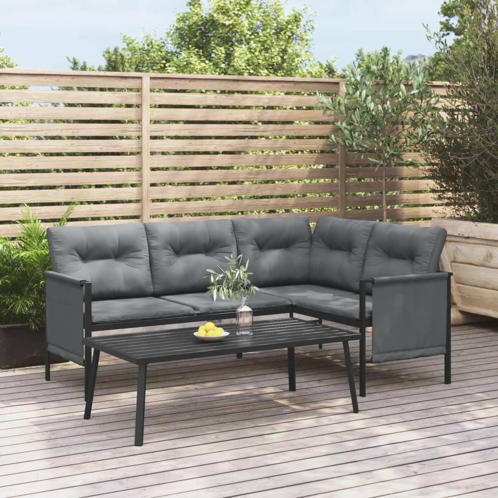 2 Piece Garden Lounge Set Anthracite Steel